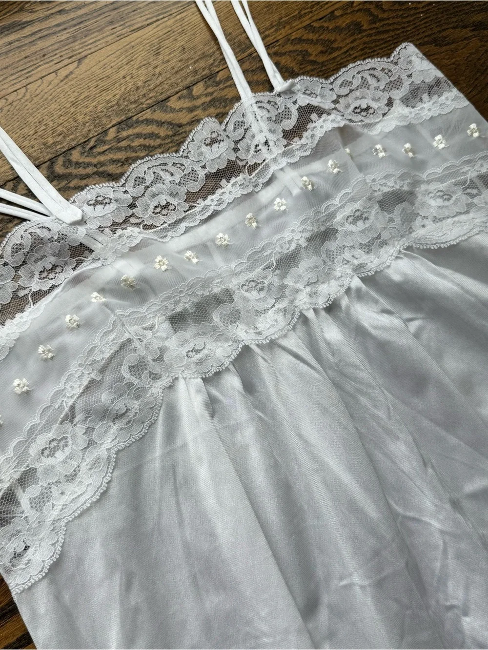 Tamara Lynn Vintage Union Made White Lace Peignoir Nightie Slip Set L - NWT - Picture 14 of 14
